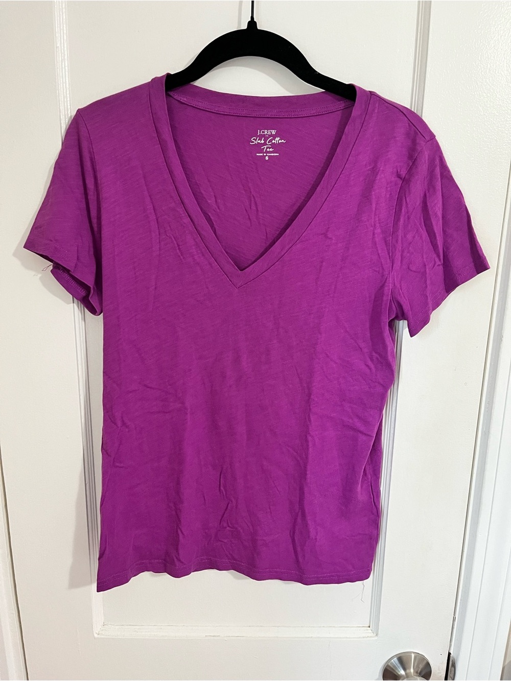 J. Crew Purple V-Neck Short Sleeve Tee 100% Cotton